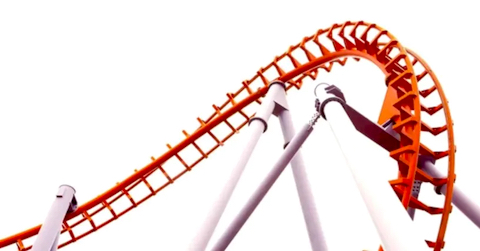 image broken and twisted roller-coaster